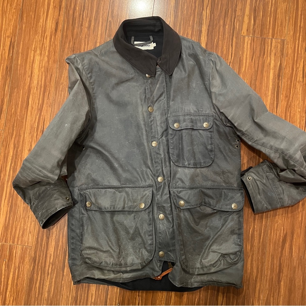 Taylor Stitch The Rover Waxed Canvas Field Jacket Grey Sz 36